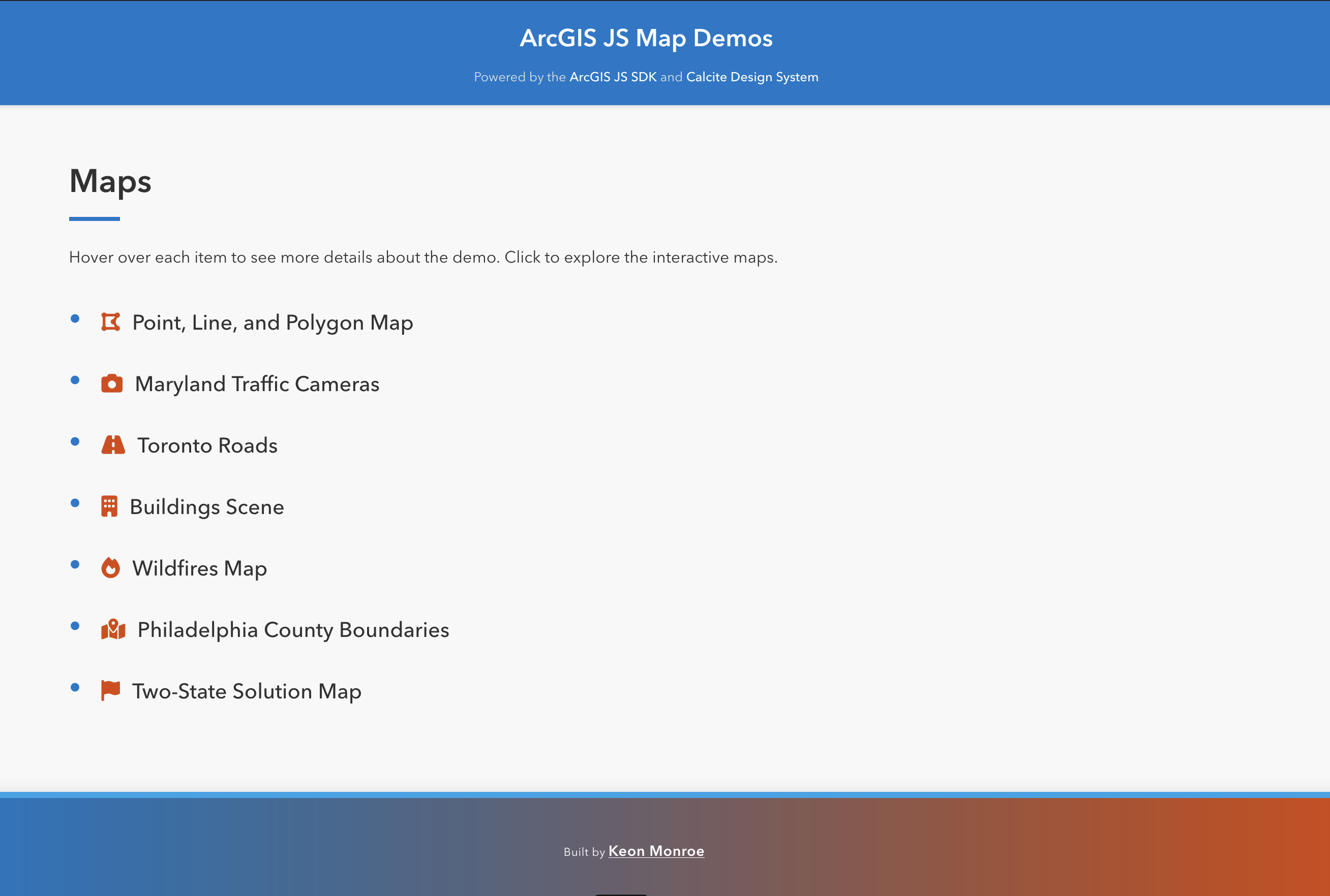 ArcGIS JavaScript Maps Collection Screenshot